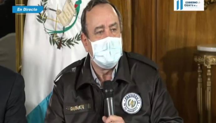 El presidente Alejandro Giammattei confirmó el caso 20 de Coronavirus en Guatemala. (Foto: Captura de video)
