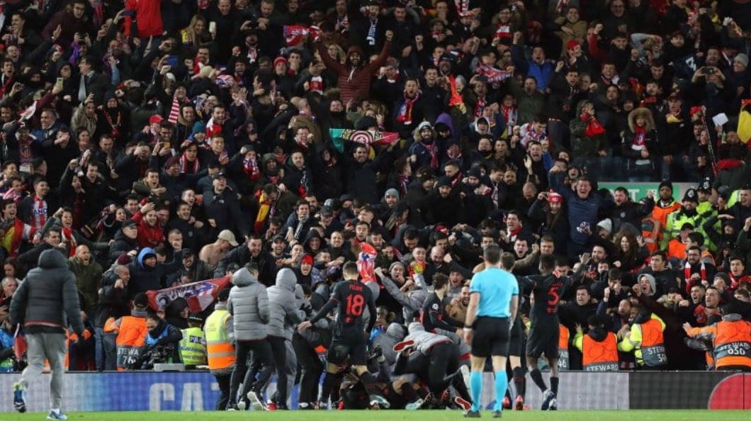 El estudio indica que 41 muertes fueron provocadas debido al contagio masivo en el juego entre el Liverpool y el Atlético de Madrid en Anfield, el pasado 11 de marzo. (Foto: Twitter)