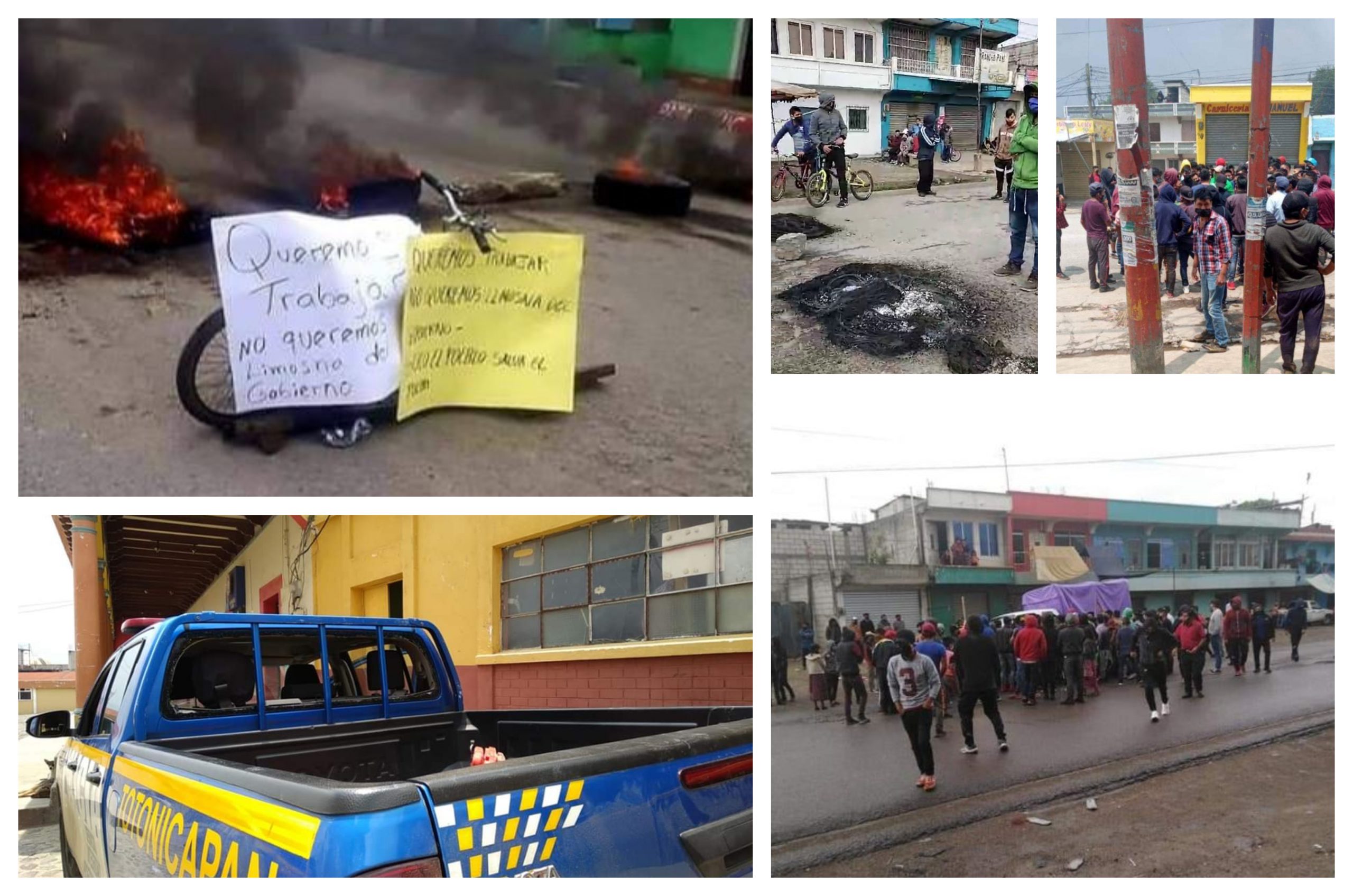 La protesta ocurrió la tarde de este sábado en San Francisco El Alto, Totonicapán. Los manifestantes quemaron llantas y lanzaron piedras contra una autopatrulla. (Foto: Cortesía de Herlindo García)