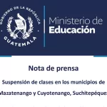 Continúa la suspensión de clases en Mazatenango y Cuyotenango