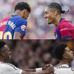El FC Barcelona y el Real Madrid se enfrentan este sábado en el Estadio de la Cartuja en la final de la Copa del Rey. Será un duelo en el que las bandas de ambos conjuntos, formadas por Raphinha y Lamine Yamal en el lado azulgrana, y Vinícius Junior y Rodrygo Goes en el blanco, se antojan claves en el desenlace del título.